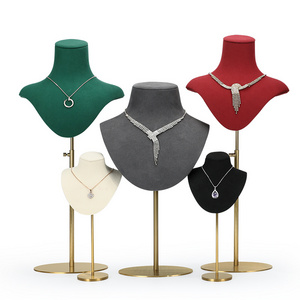 Jewelry Display Props Neck Microfiber Metal Stand Display Props Jewelry Display Mannequin