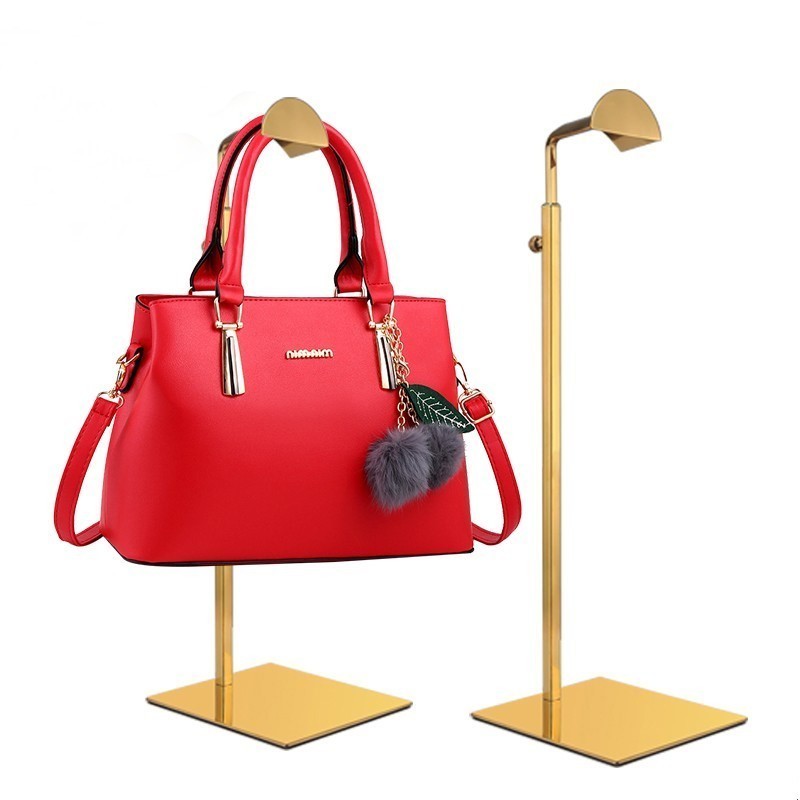 Custom Hanging Handbag Holder Metal Hand Bag Rack Luxury Gold Bag Display Stand For Shop