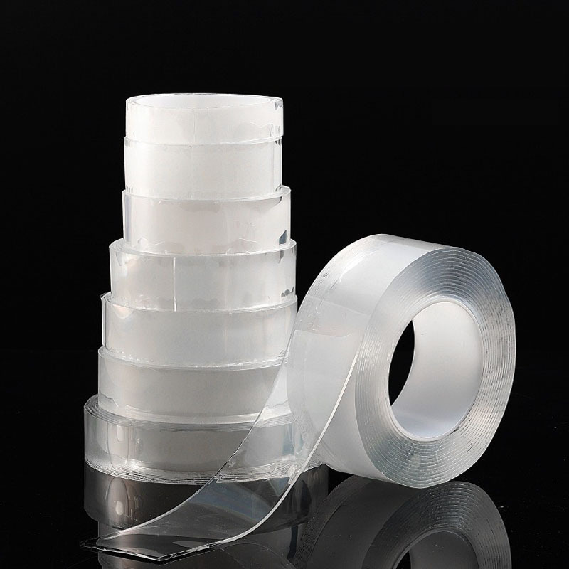 Hot Reusable Acrylic Suction Adhesive Tape Ballon Strong Viscosity Gel Waterproof Washable Clear Transparent Nano Tape 5m