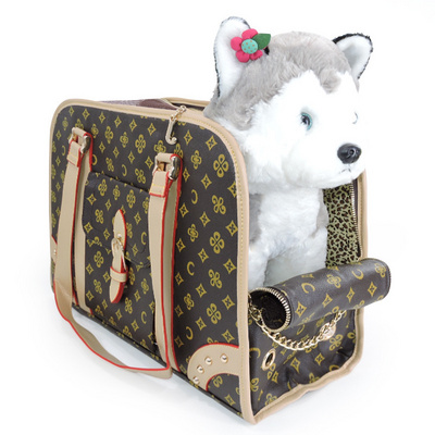 Pu dog cat luxury pet carrier studded handbag cat travel pet carrier tote bag dog carrier bag