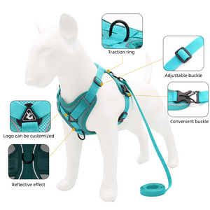 Pet Reflective Nylon Dog Harness No Pull Adjustable Medium Large Naughty Dog Vest Safety Vehicular Lead Walking Running