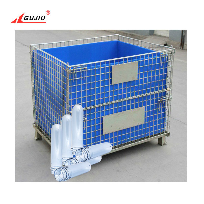 Multi-Purpose Durable Foldable Wire Metal Mesh Container Cargo Metal Stillages Covers Pallet Storage Cage With Pp For Sale