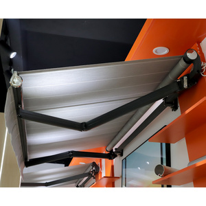 Outdoor Sunshade Automatic Aluminum Frame SUS Chain Arm Rolling Awning Door Canopy Retractable Side Awning