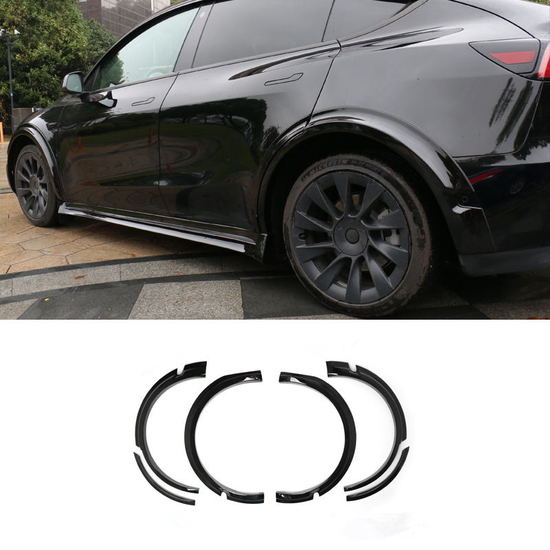 Cheap Price Dry Carbon Fiber Car Wheel Eyebrow Arch Trim Lips Fender Flares Protector for Tesla Model Y 2019-2021