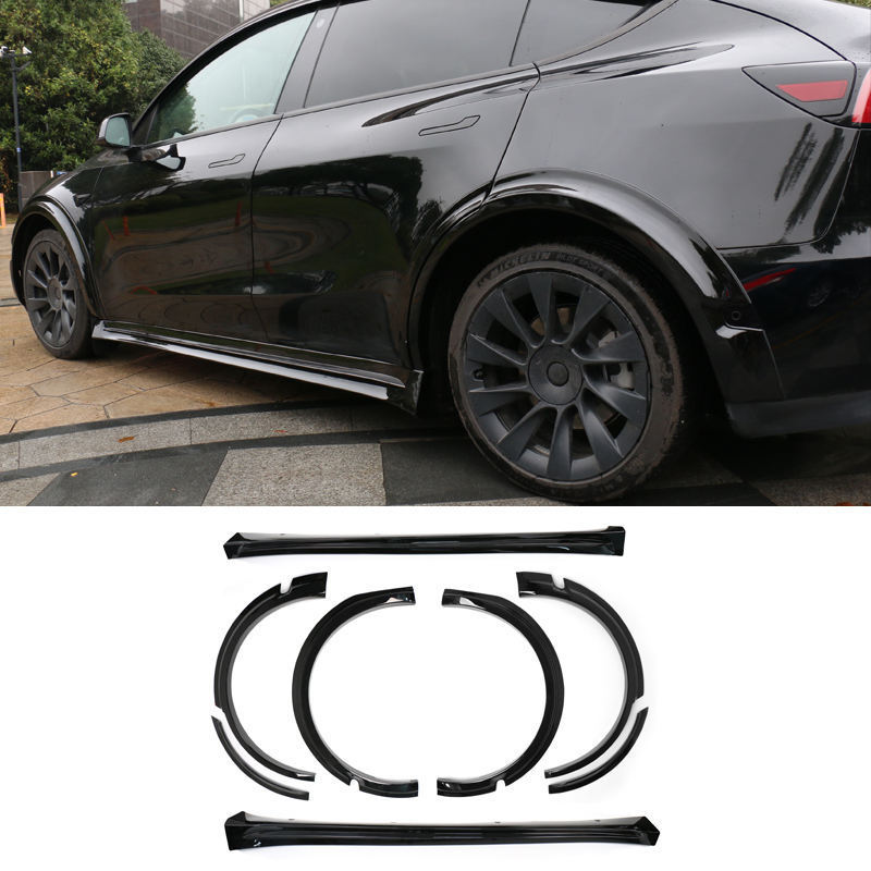 Cheap Price Dry Carbon Fiber Car Wheel Eyebrow Arch Trim Lips Fender Flares Protector for Tesla Model Y 2019-2021