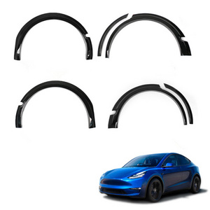 Cheap Price Dry Carbon Fiber Car Wheel Eyebrow Arch Trim Lips Fender Flares Protector for Tesla Model Y 2019-2021