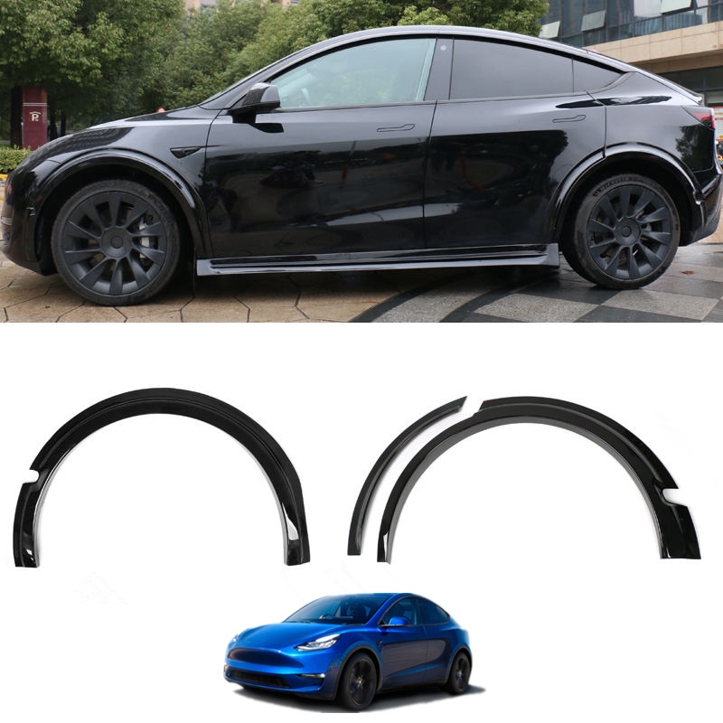 Cheap Price Dry Carbon Fiber Car Wheel Eyebrow Arch Trim Lips Fender Flares Protector for Tesla Model Y 2019-2021