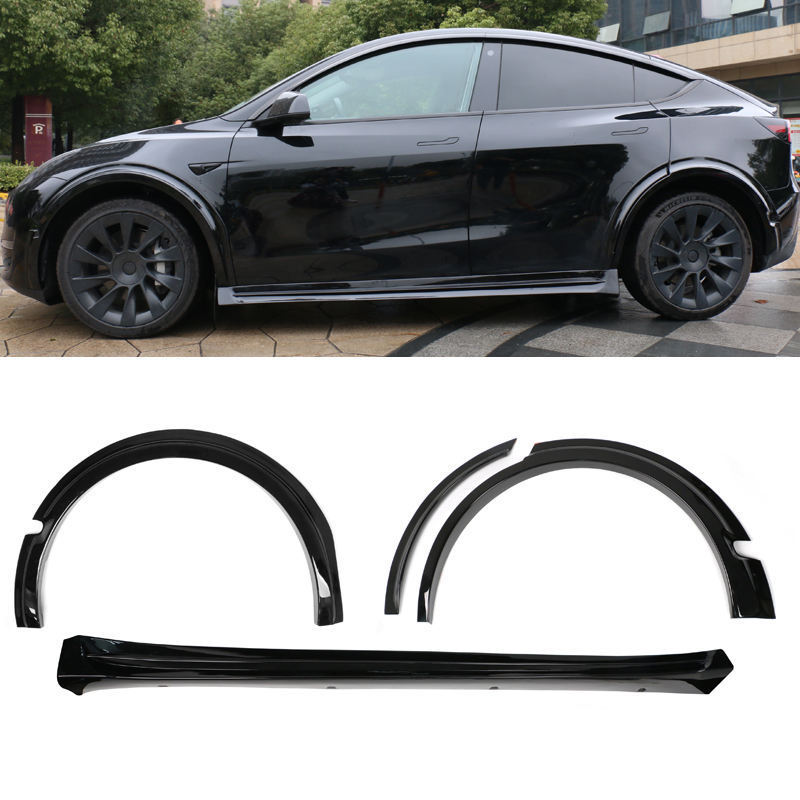 Cheap Price Dry Carbon Fiber Car Wheel Eyebrow Arch Trim Lips Fender Flares Protector for Tesla Model Y 2019-2021