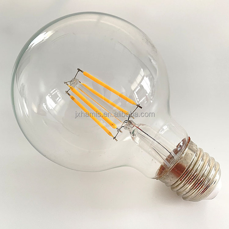 G80 4W E27 Factory supply Very Nice home decoration Clear Glass Softly round light bulb LED Filament Bulb