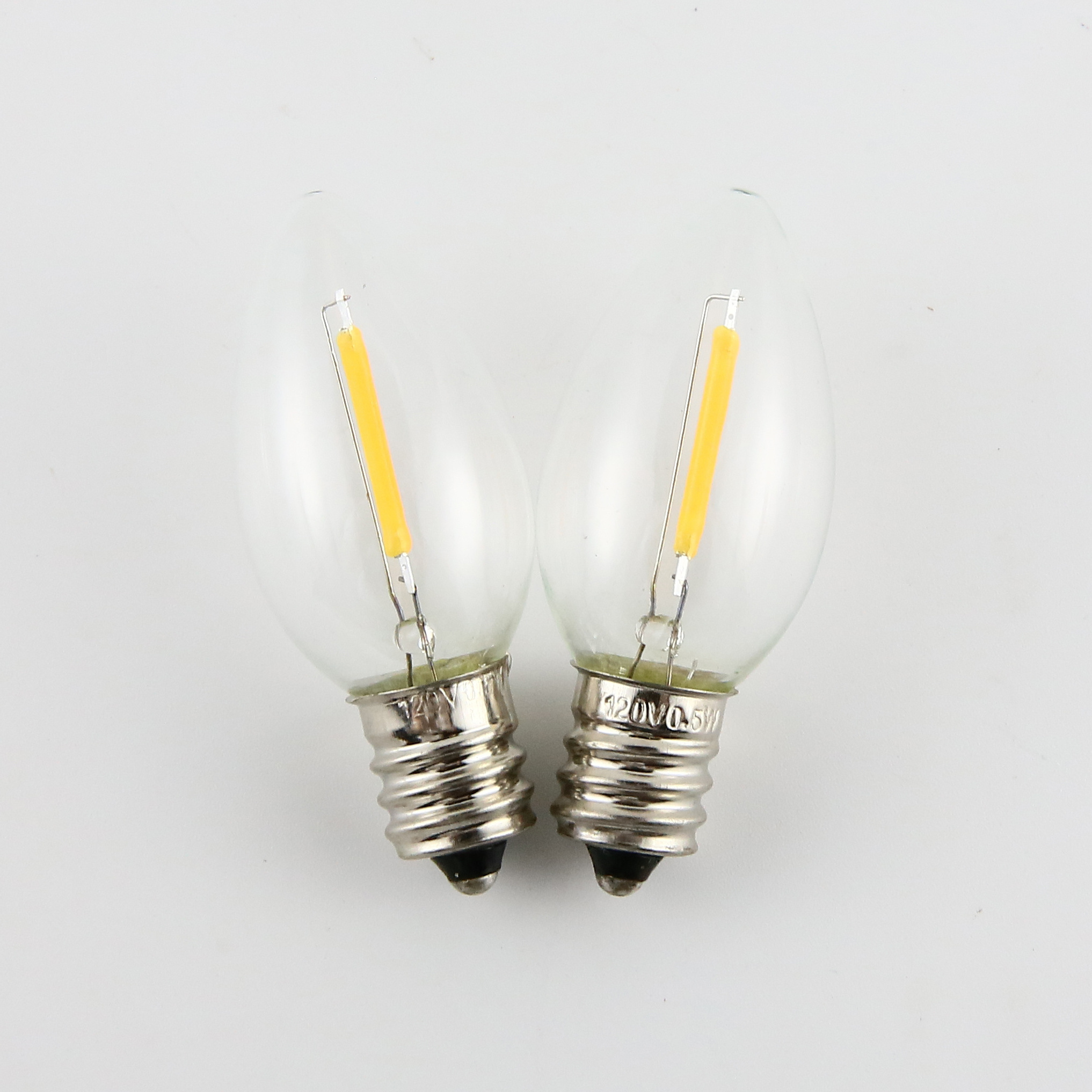 C7 E12 Led String Lights Factory Outlets Led filament bulb Christmas Light Transparent Gold Amber Led bulb