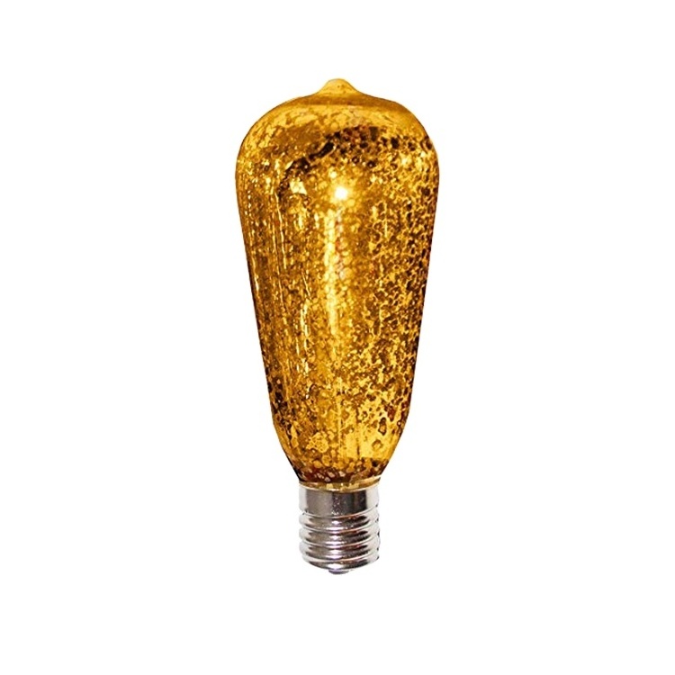 Replacement led filament bulb ST40 mercury gold tint edison light bulb 7w E17 for outdoor patio string lights lamp