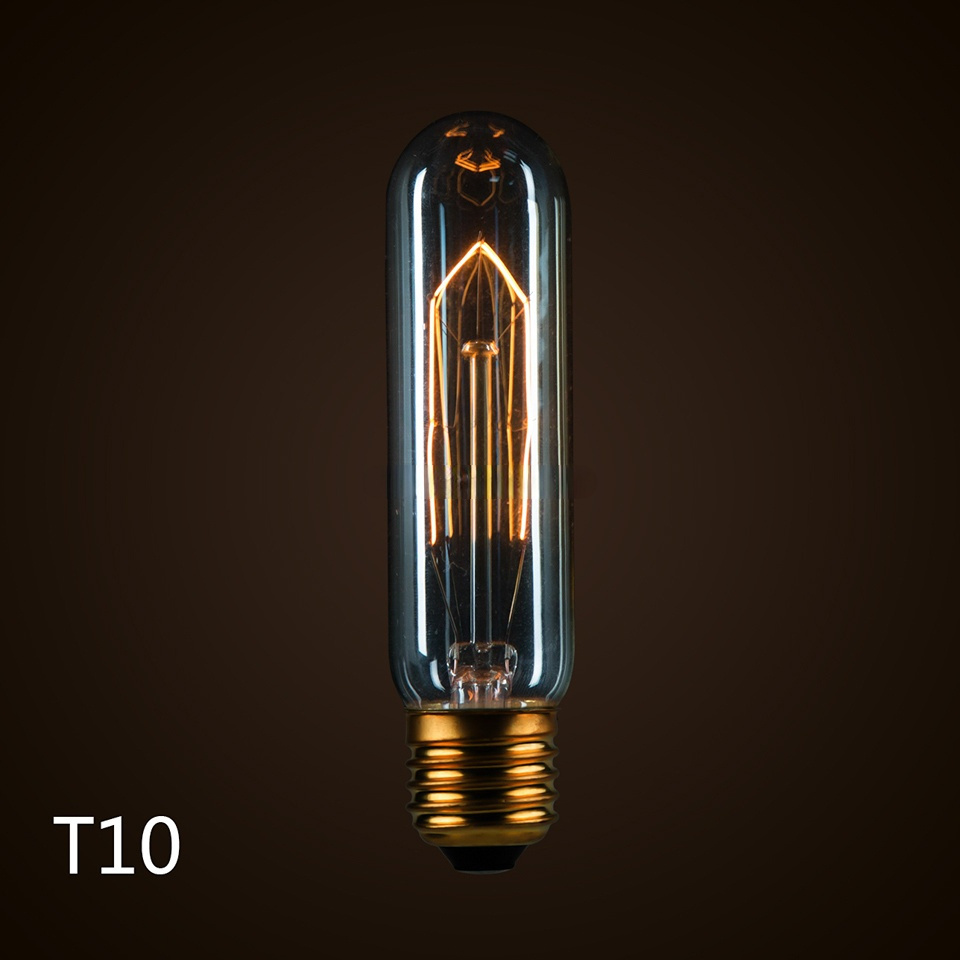 T100 220V E27 Incandescent Antique Edison Bulb 40w 60w T10 E26 Pendant Lamp Lampada