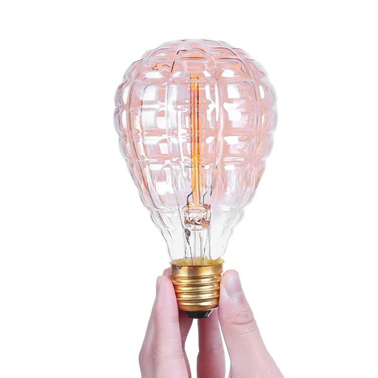 New Led model amber glass Grenade shape edison light bulb G80 lamp for Chandelier E26/E27 Lamp