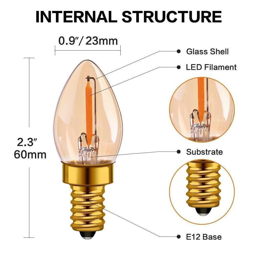 C7 C9 candle LED filament Bulb Replacement chandelier Bulb for string light Decoration