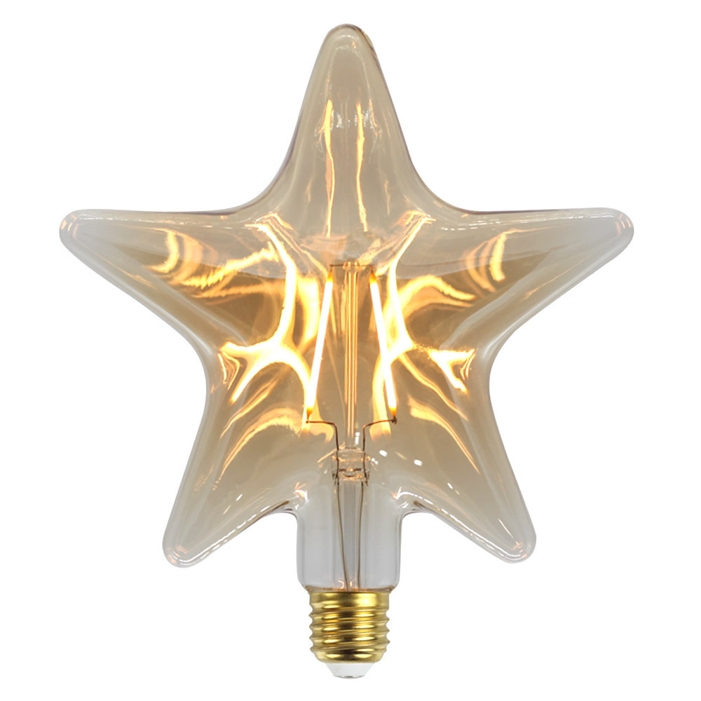 Led Large Bulb Super Large Five-Pointed Star Retro Warm Light Lighting Creative Chandelier Antique Edison Bulb