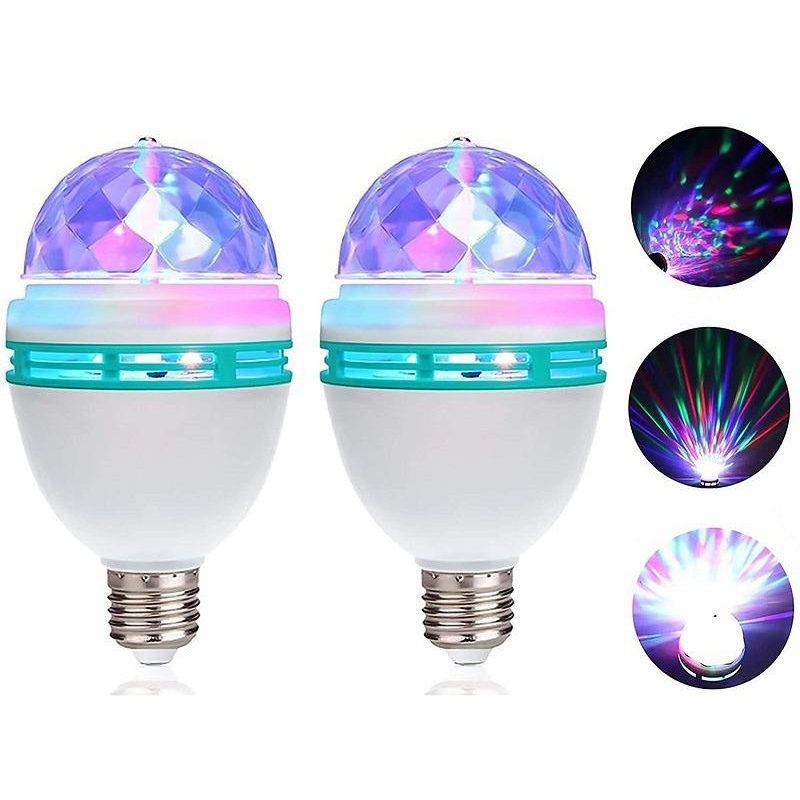 OEM 360 Rotation RGB Led Crystal Magic Ball Light Bulb 3w Colorful Lamp Disco Light Bulb Rotating Stage Floor Lighting