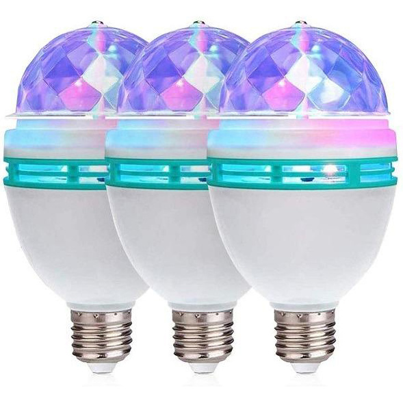 OEM 360 Rotation RGB Led Crystal Magic Ball Light Bulb 3w Colorful Lamp Disco Light Bulb Rotating Stage Floor Lighting