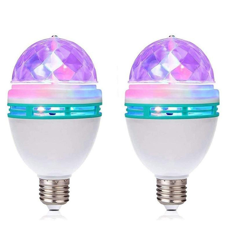 OEM 360 Rotation RGB Led Crystal Magic Ball Light Bulb 3w Colorful Lamp Disco Light Bulb Rotating Stage Floor Lighting