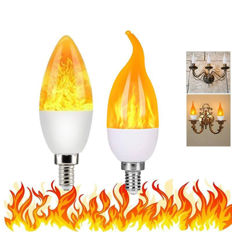 Led Fire Effect Light Bulb 12V DC Flame Led Light Bulbs Flickering Light Bulb For Indoor/Outdoor /Christmas Decoration