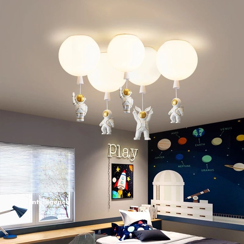 Bedroom Light Children's Room Chandelier Boys Girls Room Light Cartoon creative astronaut space chandelier