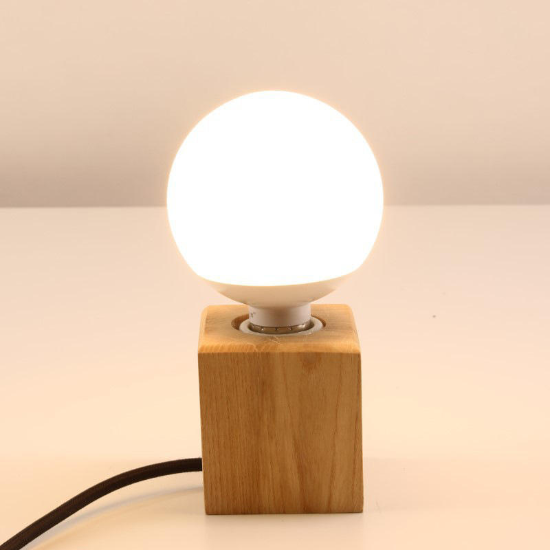 Led Vintage Edison Bulb Wooden Table Lamp Desk Light Bulb For Reading In Bedroom