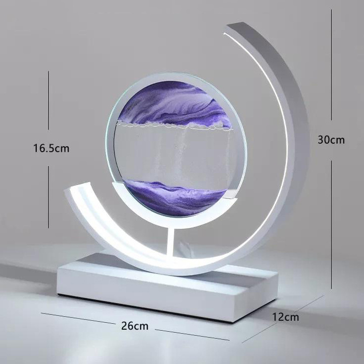 LED Moving Sand Art modern Desk Lamp Night Light Flowing Dynamic Quick Sand Painting Picture Remote Control 3D LED Table Lamp