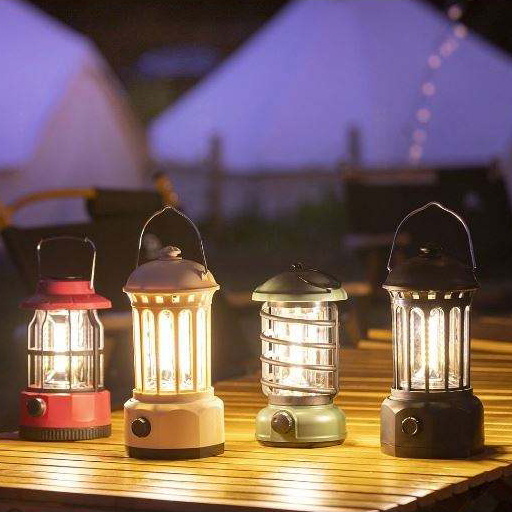 LED Retro Lamp Portable Camping Lights Outdoor Lantern USB Recharge Tent Travel Equipment High Power Waterproof Camping Light