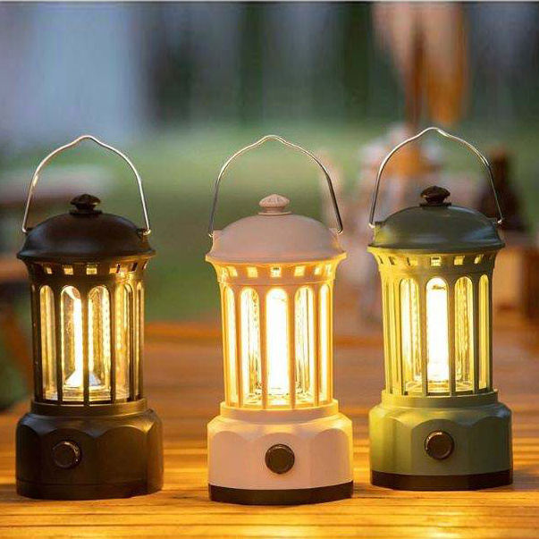 LED Retro Lamp Portable Camping Lights Outdoor Lantern USB Recharge Tent Travel Equipment High Power Waterproof Camping Light