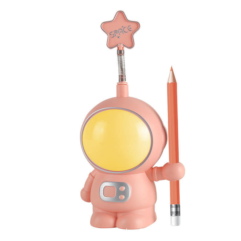 LED Desktop Ornaments Lamp Astronaut USB Rechargeable Night Light Table Lamp For Kids With Pencil Sharpener Reading Desk Lamp