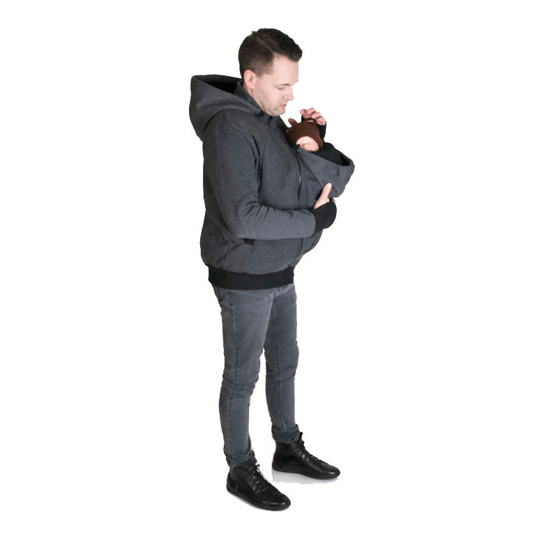 Men's Kangaroo Hoodie for Dad and Baby Carrier Coat Baby Carriers Functional Sweatshirt Pullover