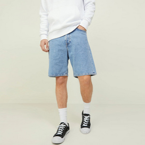 High Quality Summer Light Blue Denim Shorts Men Gingtto Jeans Cargo Pockets Shorts For Men Jeans