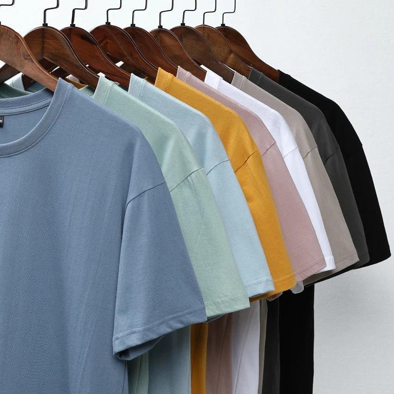 Hot sale thick cotton t shirt y2k heavyweight t-shirt custom printing plain blank plus size men's shirts