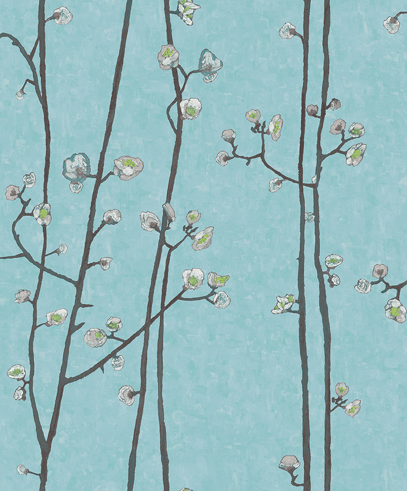 Exquisite Hand Painted Plum Blossom Japanese Style Home Wall Paper Wallpaper Designer