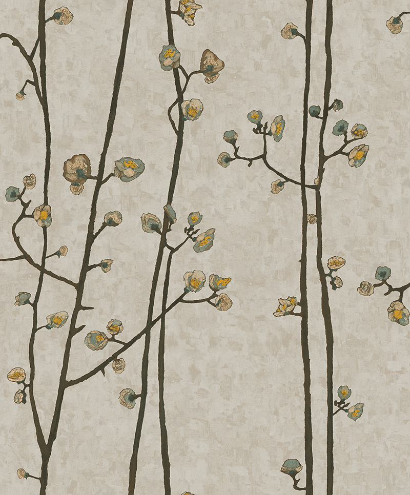 Exquisite Hand Painted Plum Blossom Japanese Style Home Wall Paper Wallpaper Designer