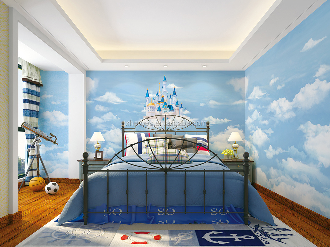 Creative Cloud Castle Children's Room Kindergarten Wall Mural Kids Wallpaper