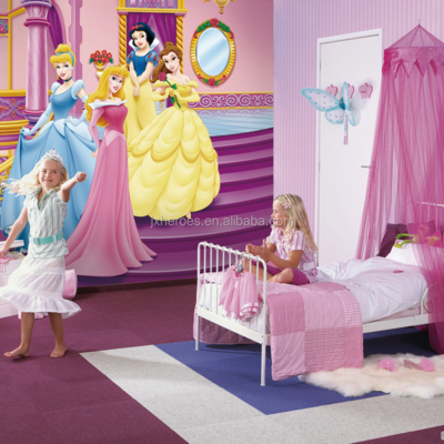 Beautiful Sweet Princess Style Baby Girl Children's Room Theme Fresco Mural Kids Wallpaper