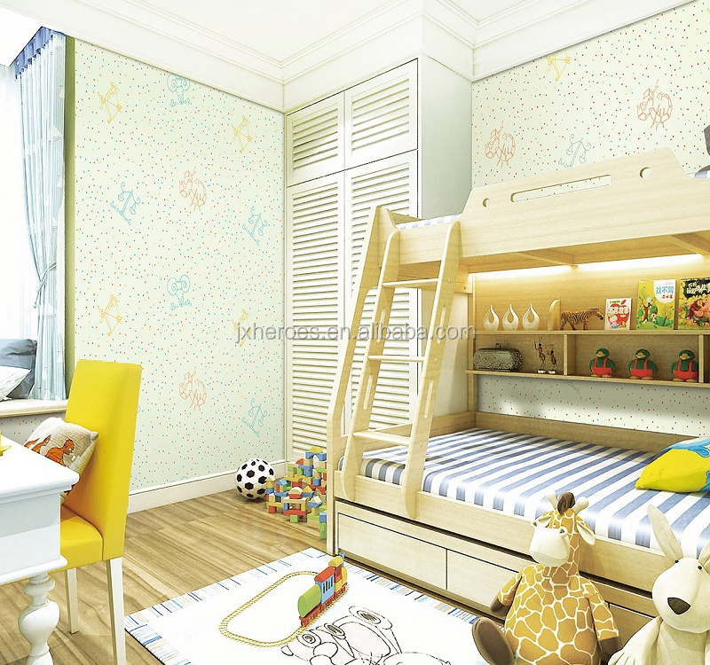 Waterproof Cartoon Design Kids Room Wallpaper