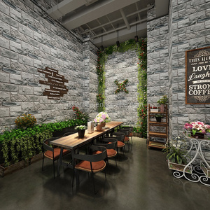 3D Irregular Brick Wall Pattern Decorative Wallpaper for Restaurant and Cafe