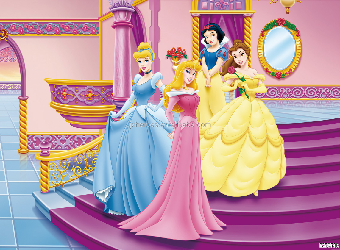 Beautiful Sweet Princess Style Baby Girl Children's Room Theme Fresco Mural Kids Wallpaper