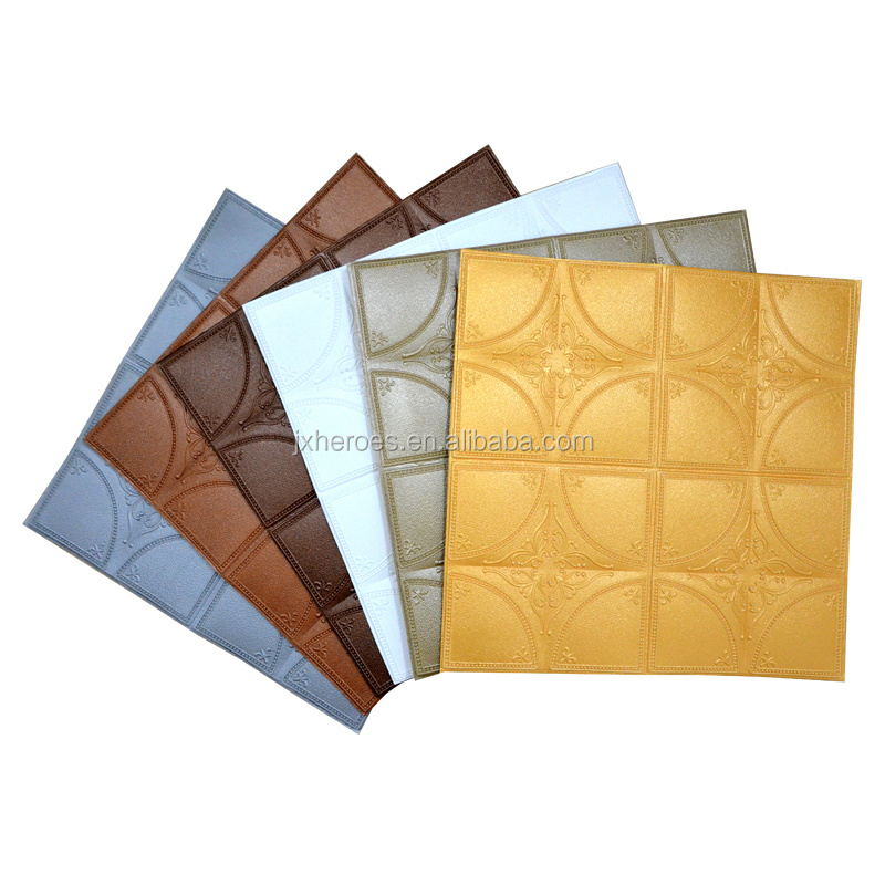 Waterproof Soft Wall Panel PE Foam 3D Peel and Stick Wallpaper for Home Decoration