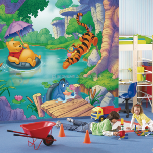 Cute and Witty Animation Theme Boys and Girls Children's Room Mural Wallpaper 3D