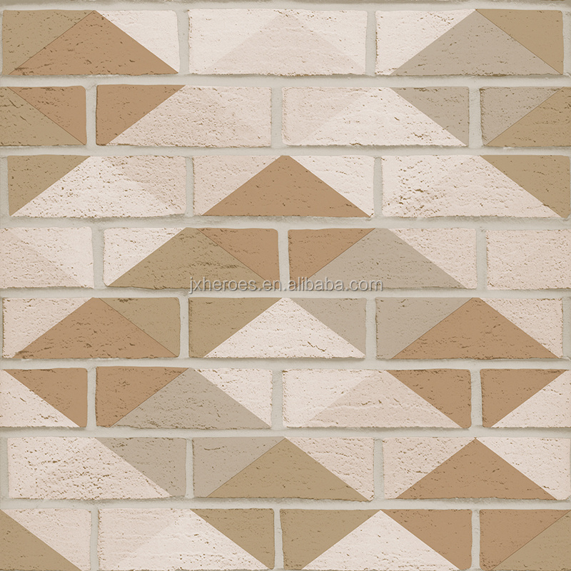 Multi-color Mosaic 3D Brick Tile Pattern Wall Paper Rolls