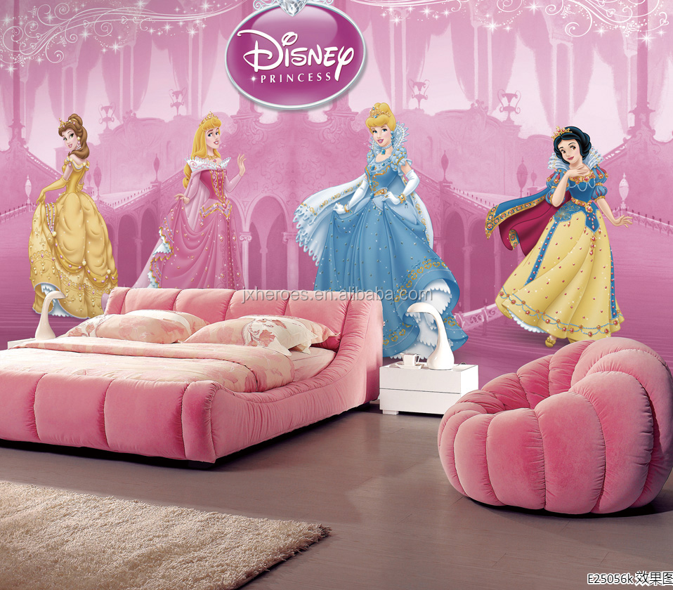 Beautiful Sweet Princess Style Baby Girl Children's Room Theme Fresco Mural Kids Wallpaper