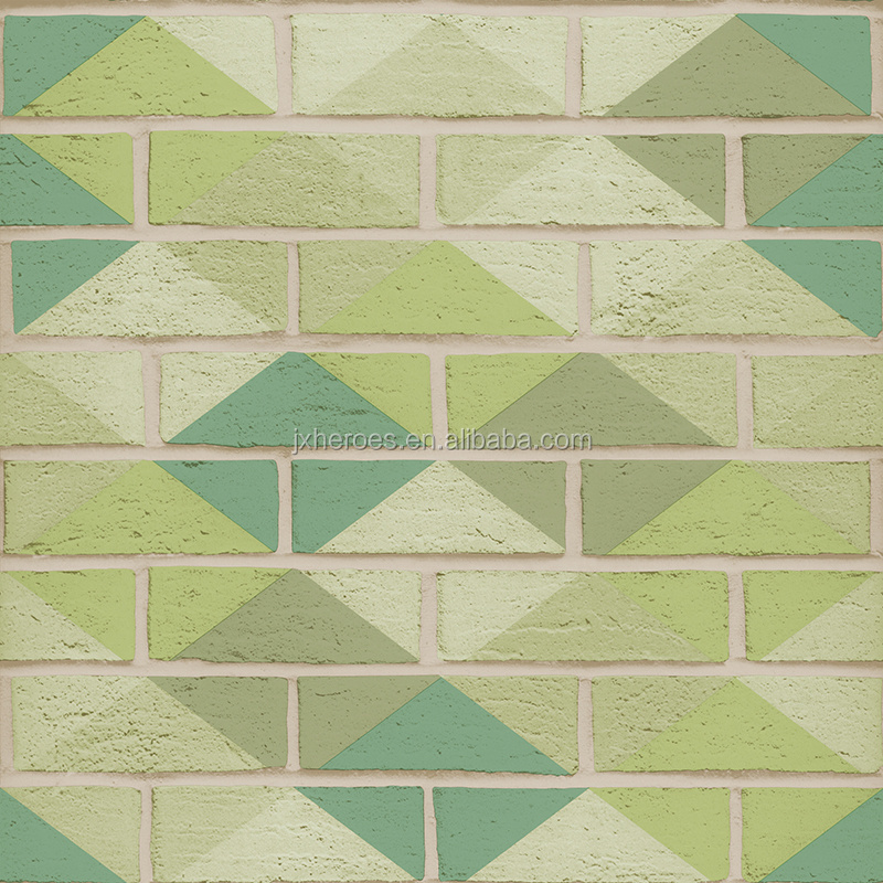 Multi-color Mosaic 3D Brick Tile Pattern Wall Paper Rolls