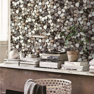 Minimalist style 3D Cobblestone Waterproof Vinyl Wallpaper for Bathrooms