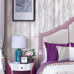 Abstract Vertical Stripe Oil Painting Style Bedroom PVC Wallpaper