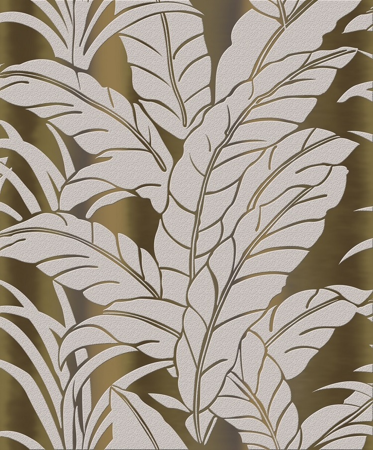 Metallic Background Fine Plant Flower Pattern Suede Foam Wallpaper for Bedroom