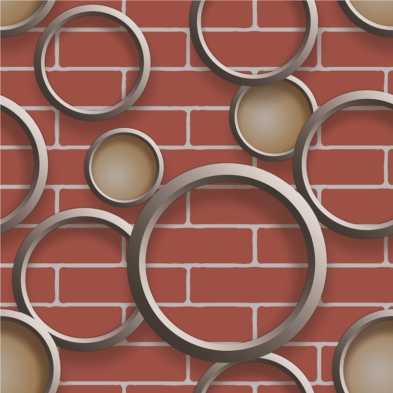 Simple and Generous Circular Design Wall Brick Background Living Room Bedroom 3D Foam PVC Wallpaper