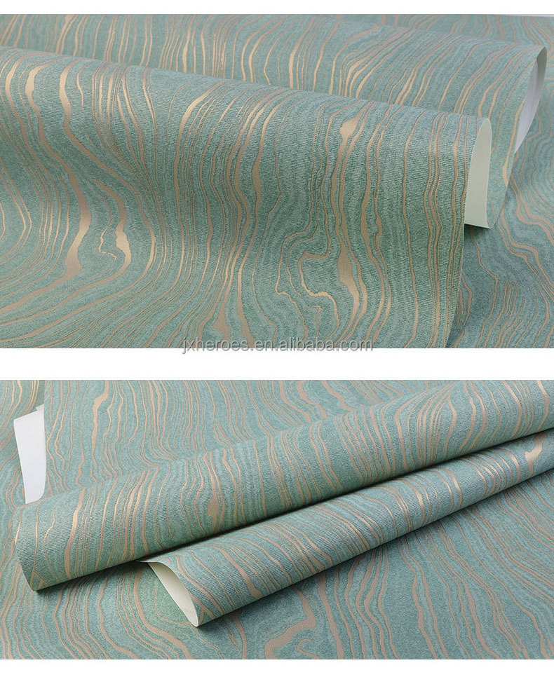 Simple Elegant Turquoise Blue Marble Pattern Wallpapers For Living Room Luxury