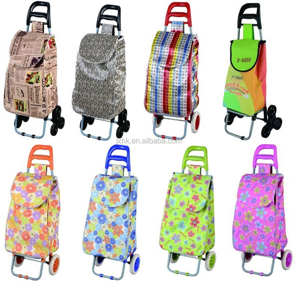 wheeled shopping bags trolley cart with chairs for supermarket, outdoor and leisure